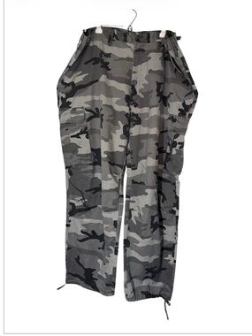Regal Wear Men's Black & Gray Camo Cargo Pants - Utility Fit Size 52